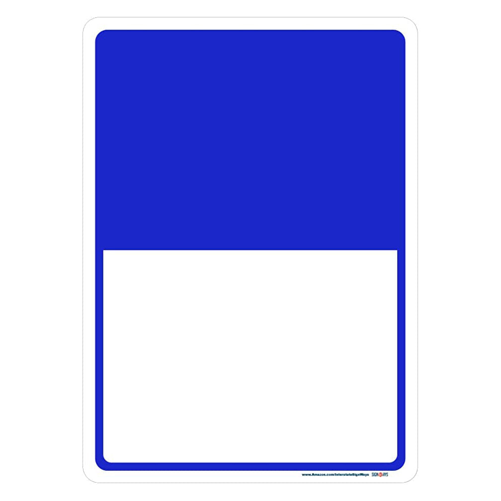 customizable half blue half white sign
