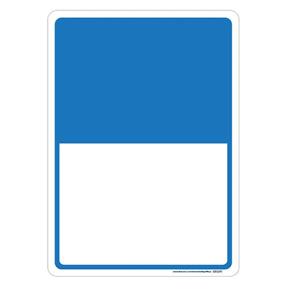 customizable half light blue half white sign