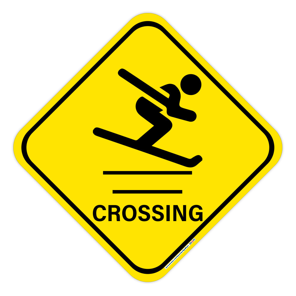 Ski Crossing Warning Sign