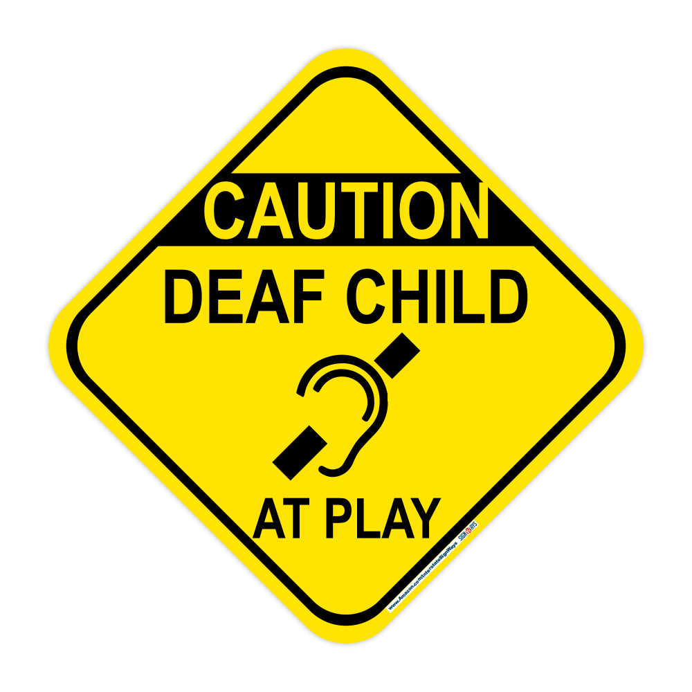 Caution Deaf Child (Symbol) At Play Sign