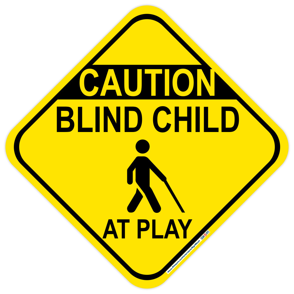 Caution, Blind Child (Symbol) At Play