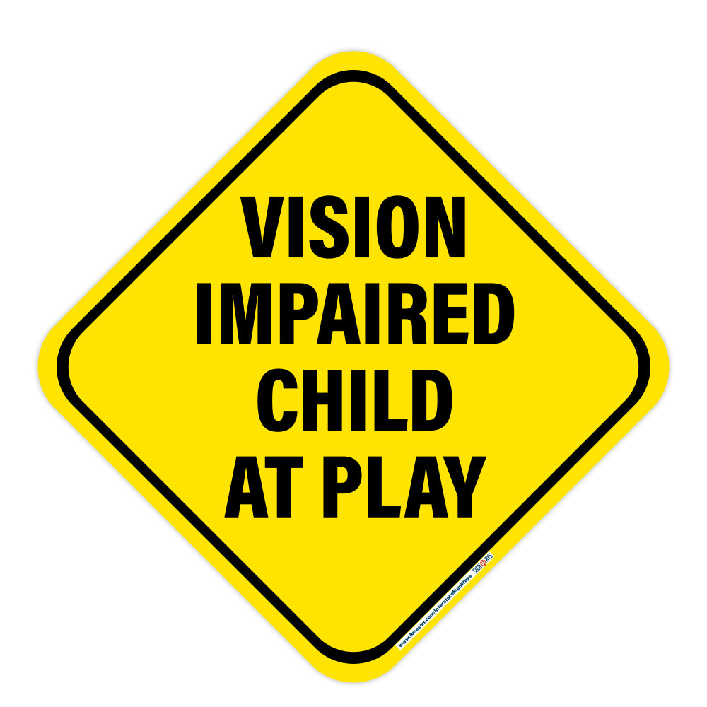 Vision Impaired Child At Play Sign