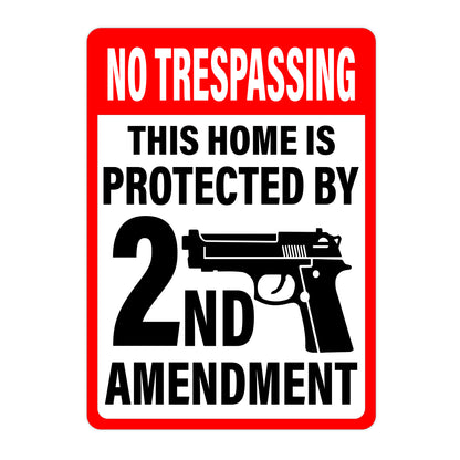 No Trespassing, This Home Is Protected By 2nd Amendment Sign