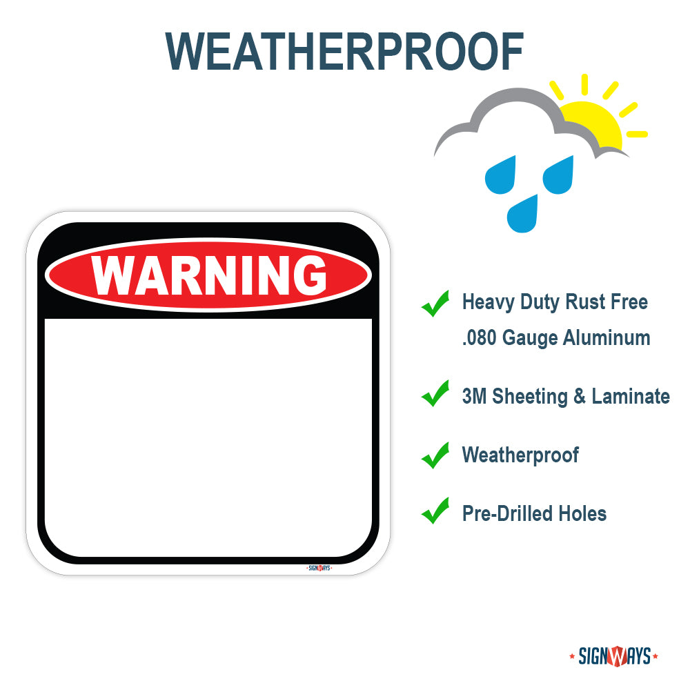 Customizable Warning Sign – Signs By SignWays