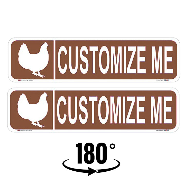customizable chicken street signs brown