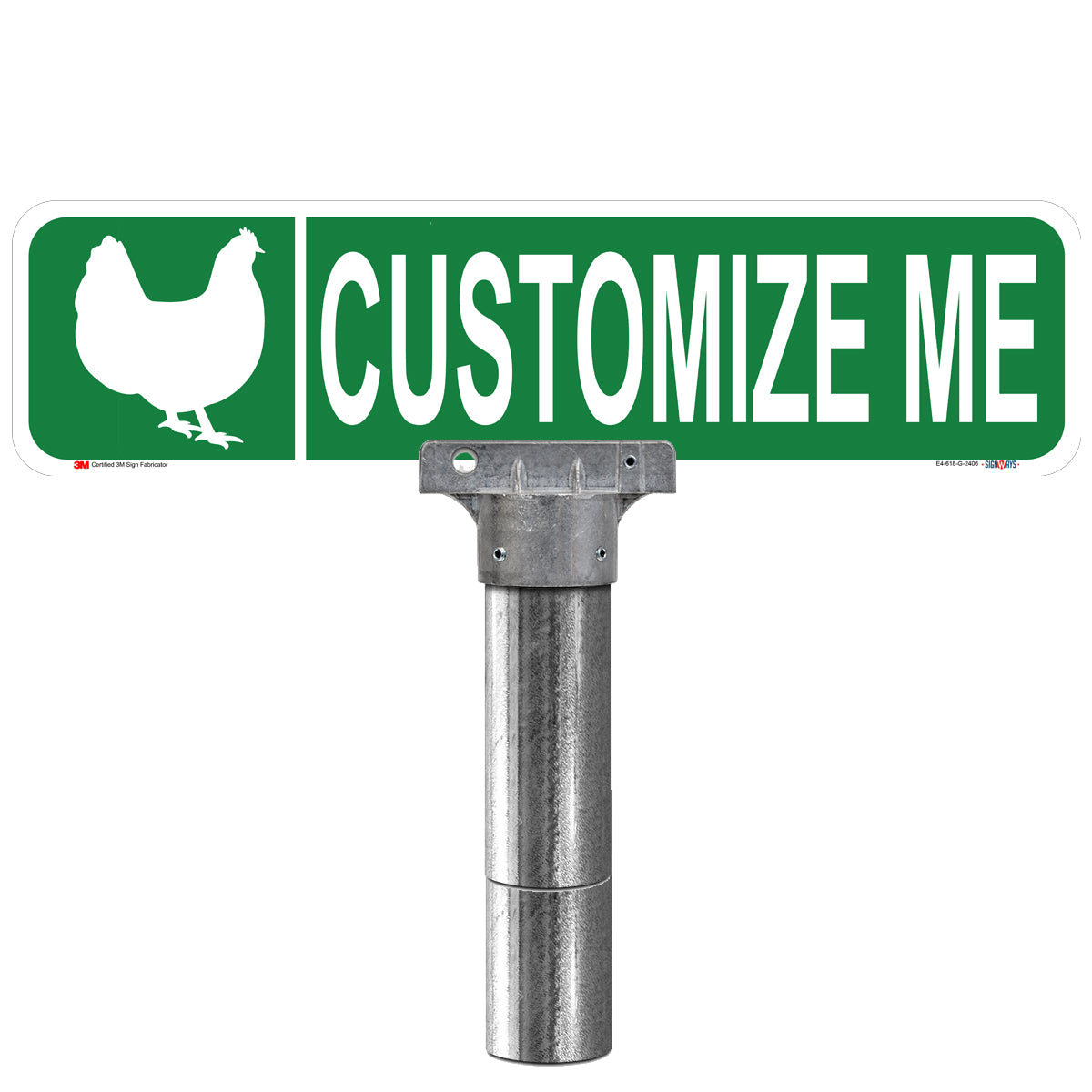 Chicken Compass Sign Customizable Chicken (Symbol) Double-Sided Street Sign – Signs By SignWays