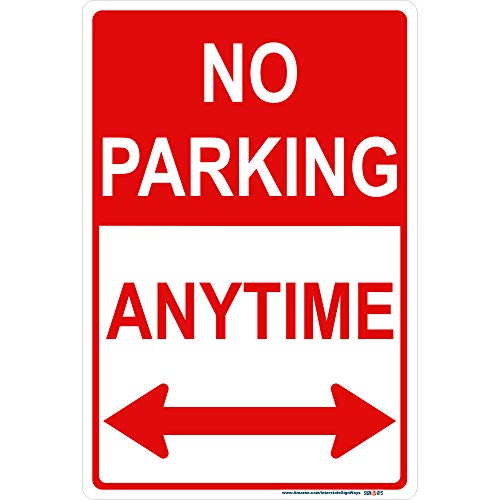 No Parking Anytime with Double Arrows Sign