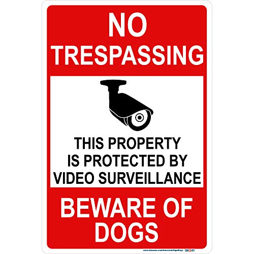 No Trespassing, Video Surveillance, Beware Of Dogs Sign