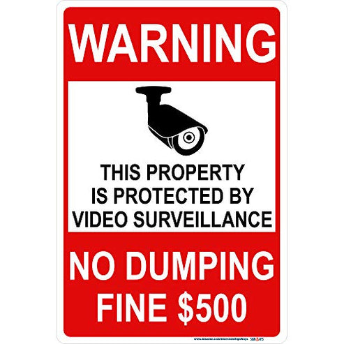 Interstate SignWays Warning, No Dumping, Fine $500, Video Surveillance ...