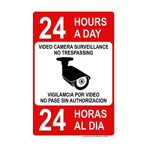 Bilingual No Trespassing / Video Surveillance Sign 