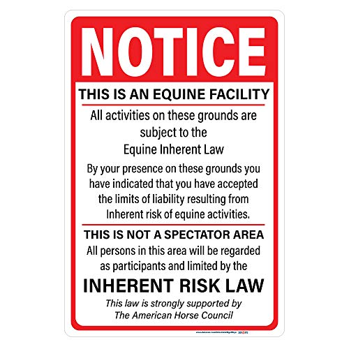 Notice Equine Facility, Supplemental Equine Liability Sign
