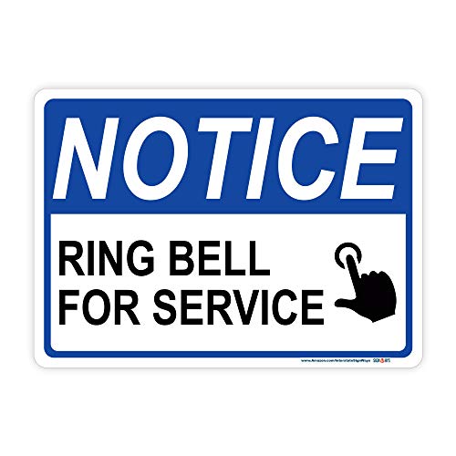 Notice, Ring Bell For Service Sign