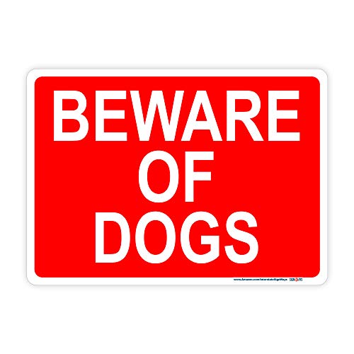 Red Beware of Dogs Sign
