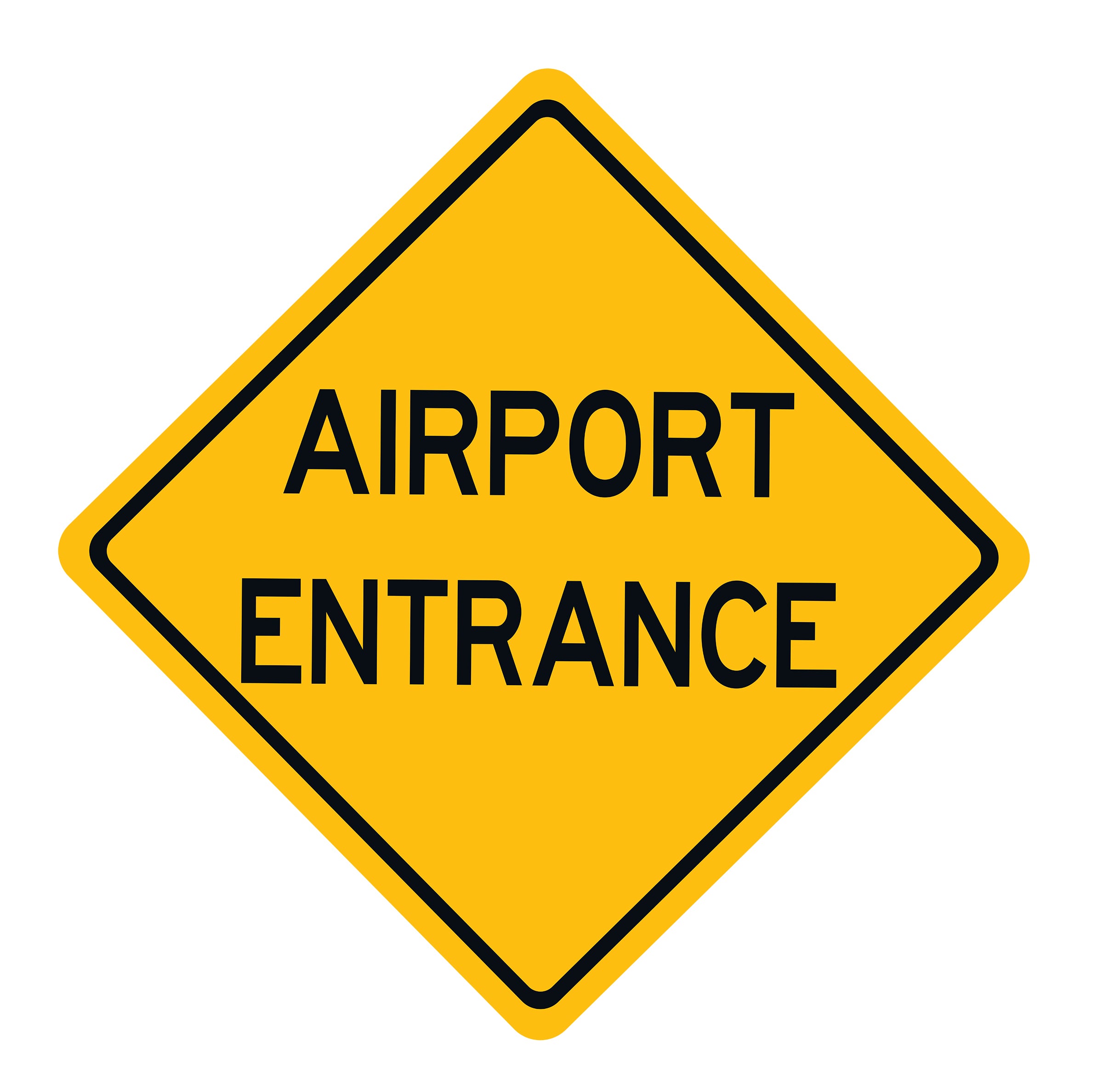 Interstate SignWays Airport Entrance Diamond Metal Sign – Signs By SignWays