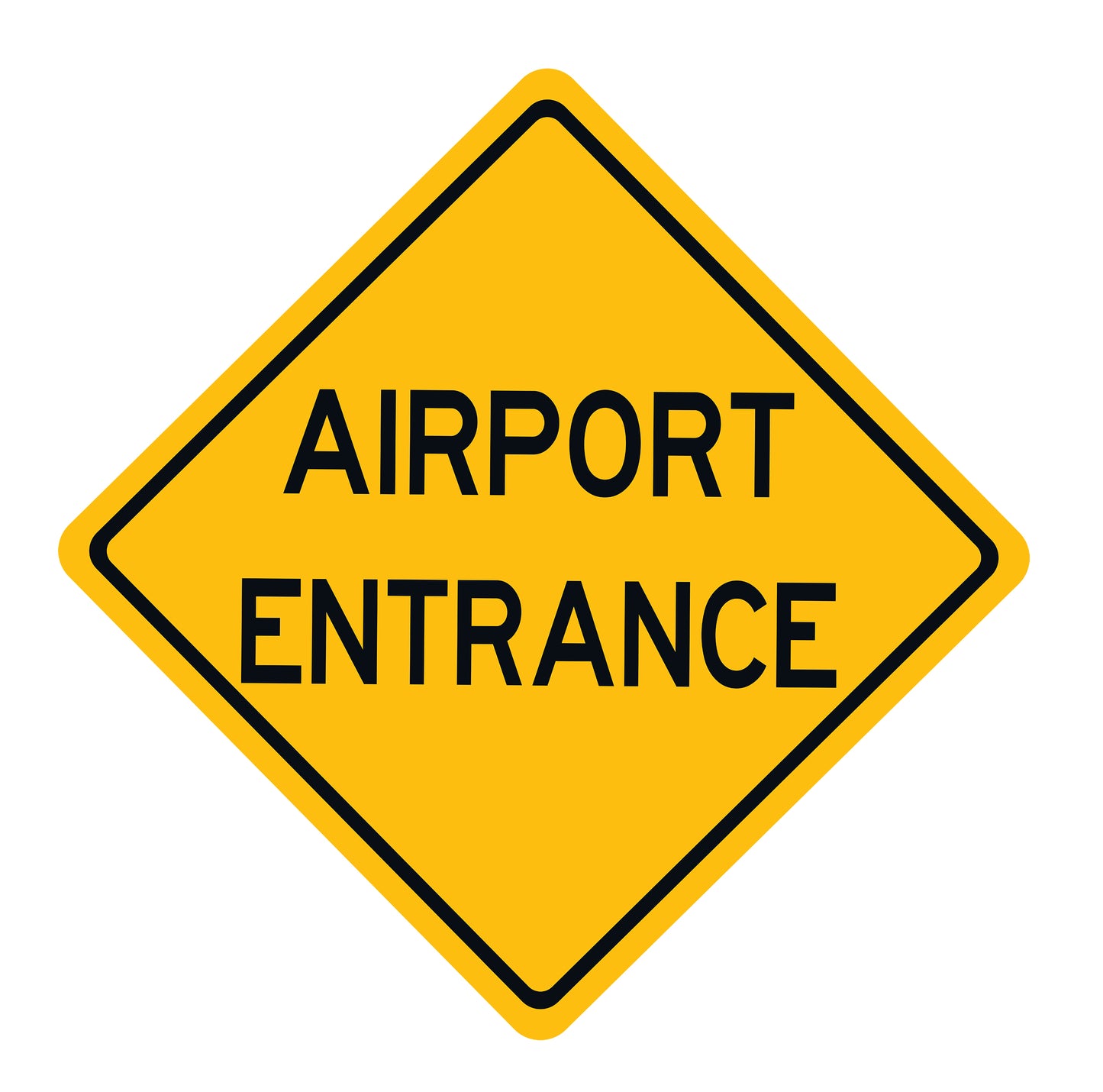 Airport Entrance Diamond Metal Sign