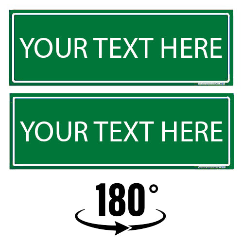 green customizable double-sided street signs