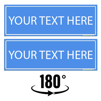 light blue customizable double-sided street signs