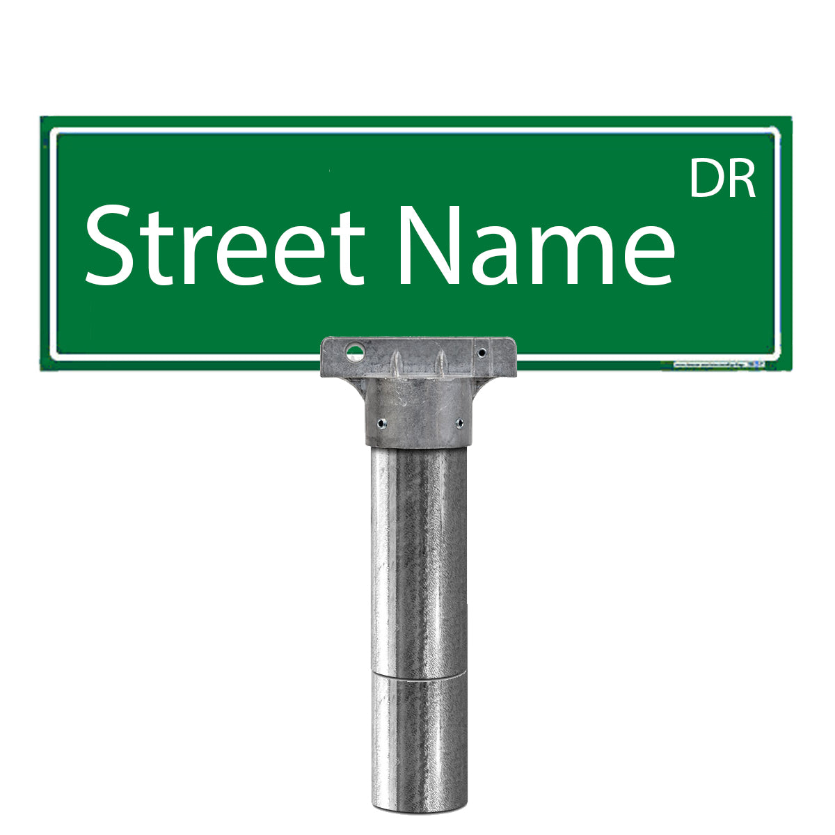 Customizable Double-Sided with White Lettering Street Sign (No Holes)