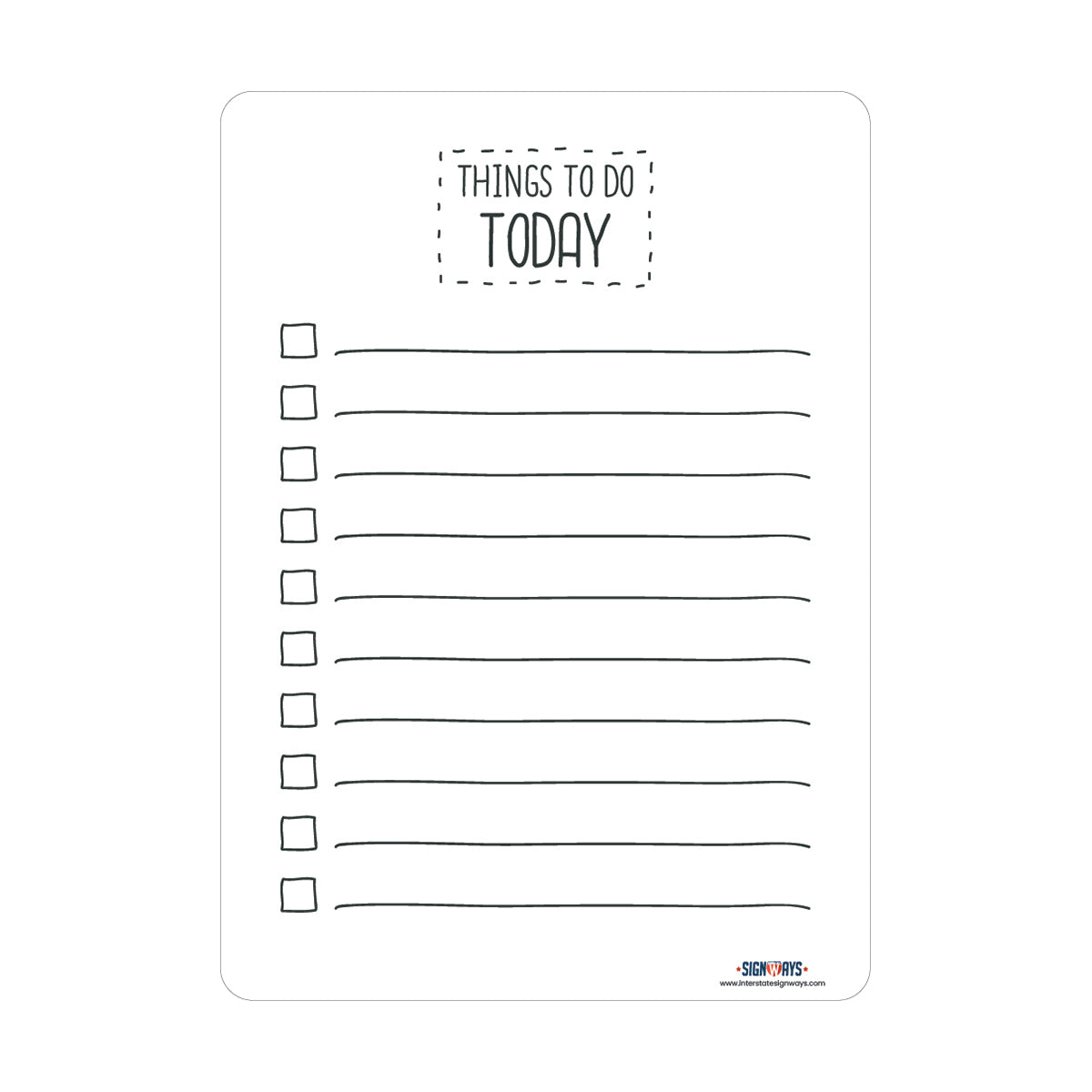 Dry Erase Black & White Minimal To-do List Sign - High Quality Aluminum, Easy to Clean & Easy to Store - 3 Styles