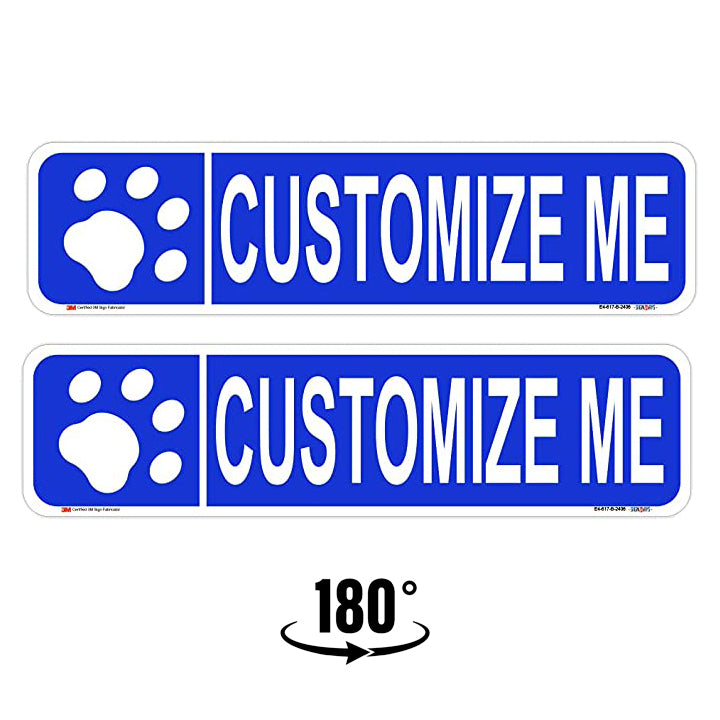 Customizable Paw Print Street Signs Double-sided blue