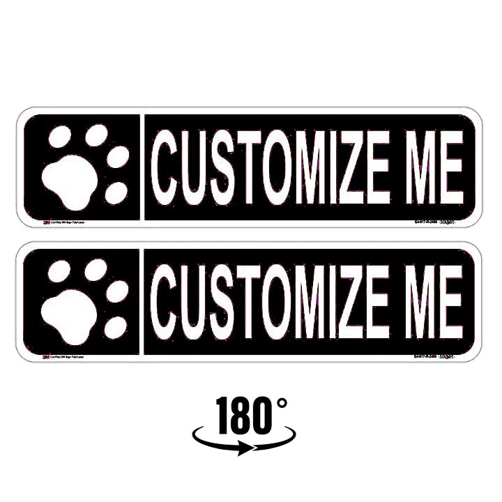 Customizable Paw Print Street Signs double sided black