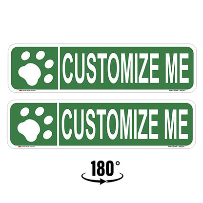 Customizable Paw Print Street Signs double sided green