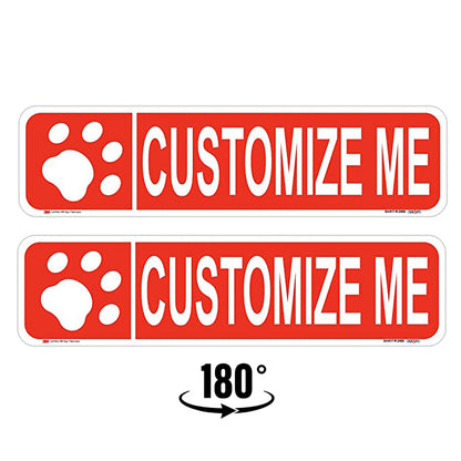 Customizable Paw Print Street Signs double sided red
