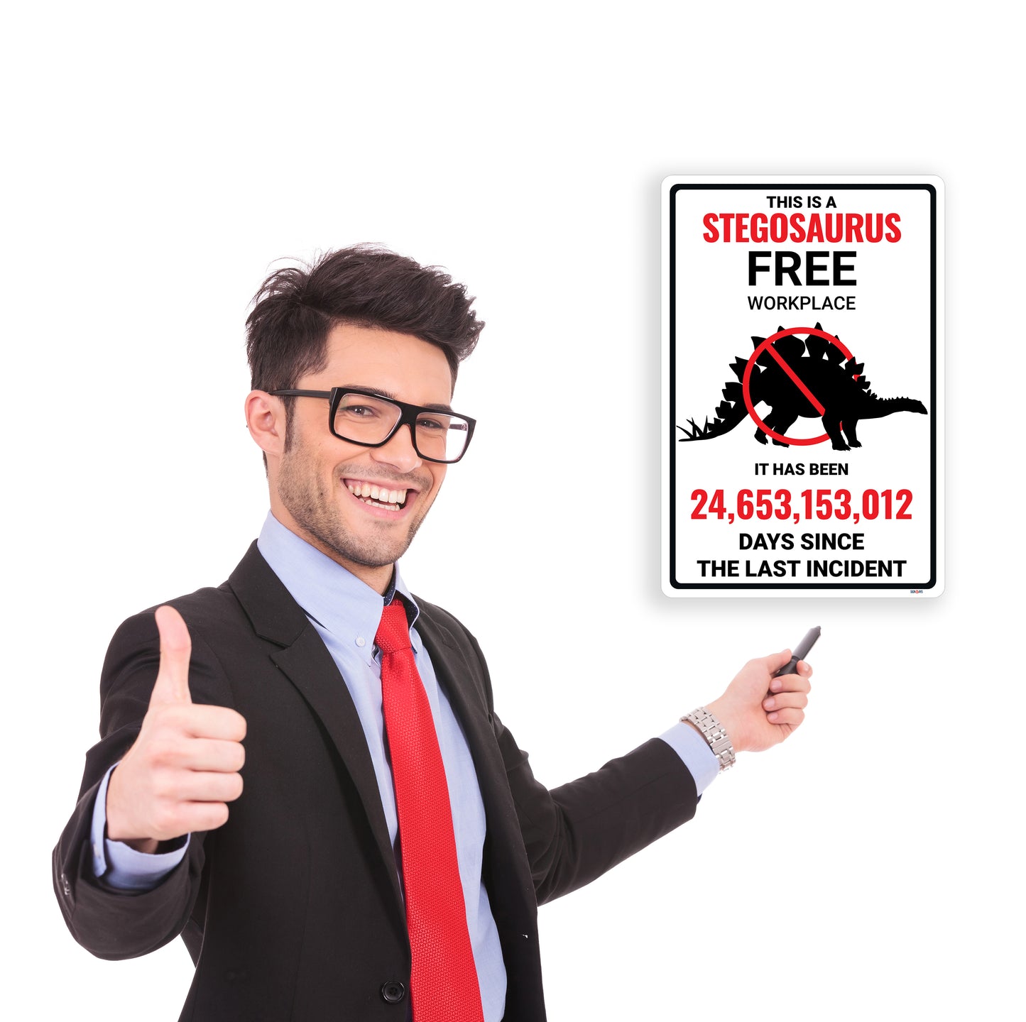 Stegosaurus Free Workplace Dinosaur Sign