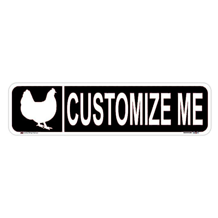 Customizable Chicken Street Signs single sided black