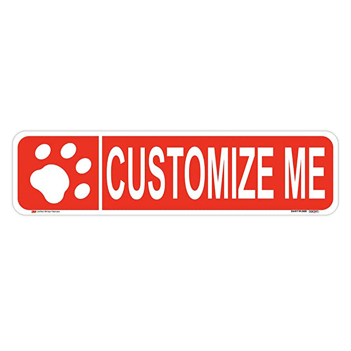 Customizable Paw Print Street Signs red