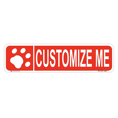 Customizable Paw Print Street Signs red