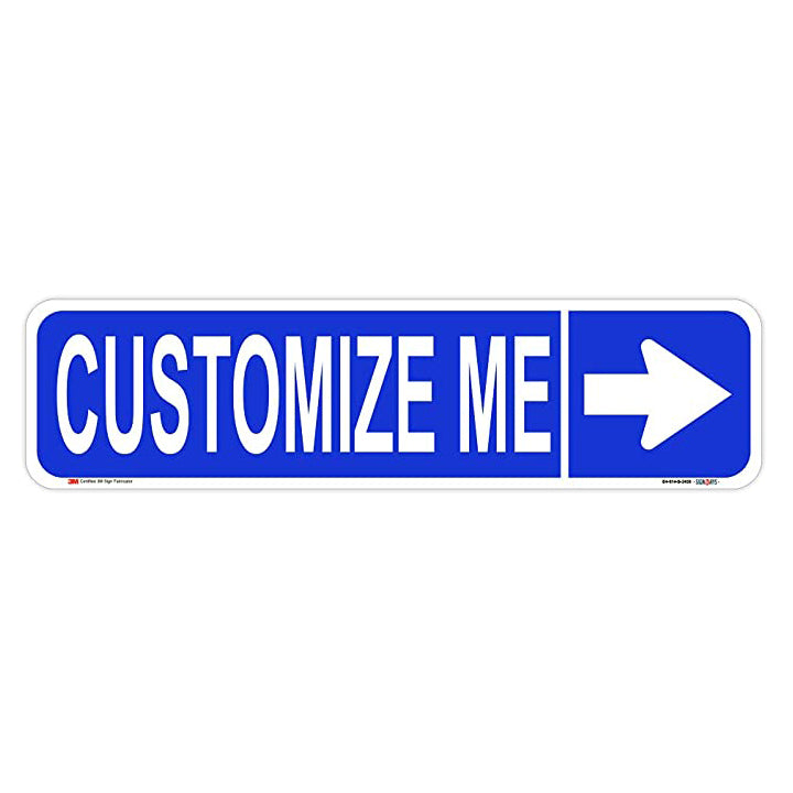 Customizable Right Arrow Blue Street Sign