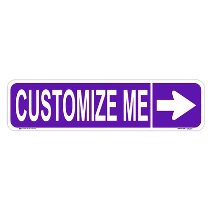 Customizable Right Arrow Purple Street Sign
