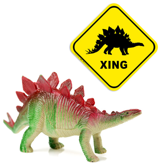Stegosaurus Crossing Dinosaur Sign