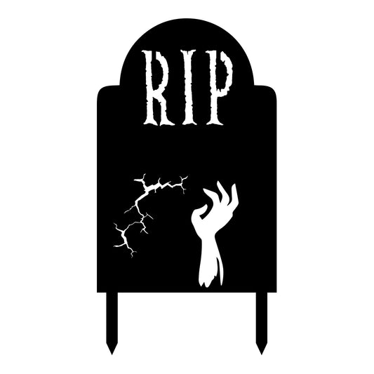Halloween RIP Creepy Hand Tombstone, Powder Coated Aluminum Outdoor Yard Sign