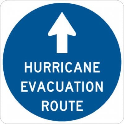 Hurricane Evacuation Route (Ahead) Sign