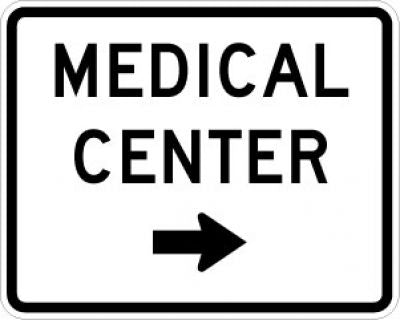 Medical Center Right Arrow Sign