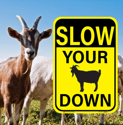 Slow Your Goat (Kid) Down Sign