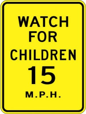LW9-24 Watch For Children (#) MPH - Customizable