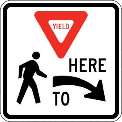R1-5R (Yield) Here (Right Arrow) To (Pedestrians)