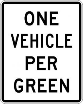 R10-28 One Vehicle Per Green