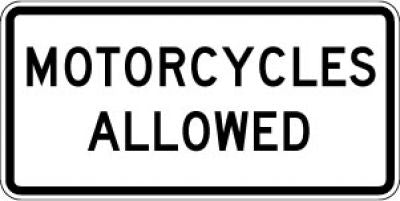 R3-11P Motorcycles Allowed