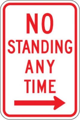 R7-4R No Standing Any Time (Right Arrow)