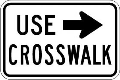 R9-3bR Use (Right Arrow) Crosswalk
