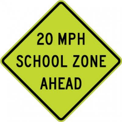 S4-5a (#) MPH School Zone Ahead - Customizable