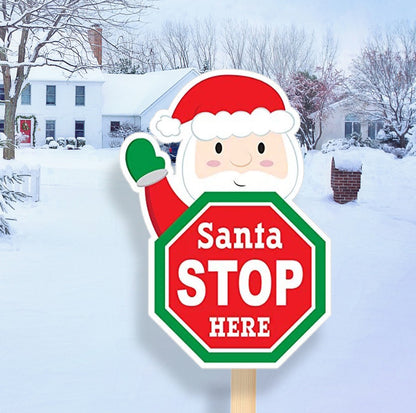 Christmas Santa Stop Here Sign