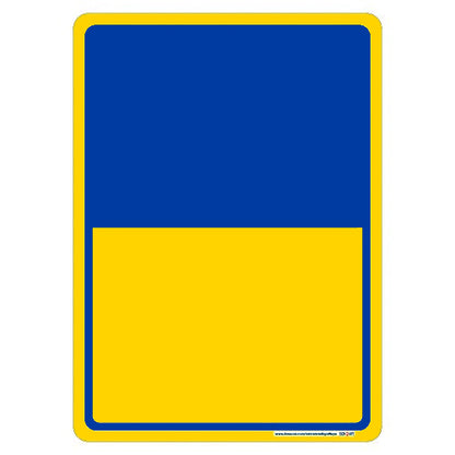Customizable Half Yellow Half Blue sign