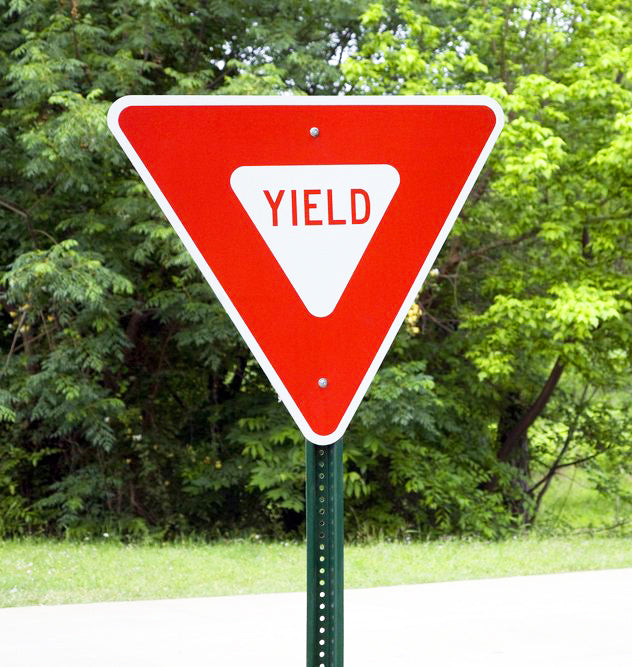 Yield Sign On Rack Interstate SignWays R1-2 - Yield Sign – Signs By SignWays